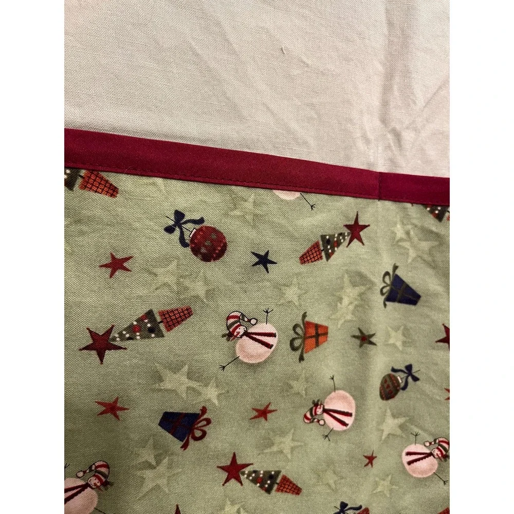 Handmade Christmas Print Apron: Santa Kitchen Apron, Adult XS-XL
